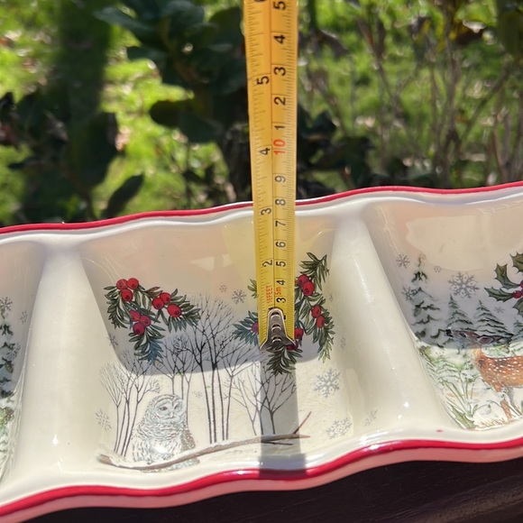 CHRISTMAS dish winter forest 3 section server - Picture 10 of 16